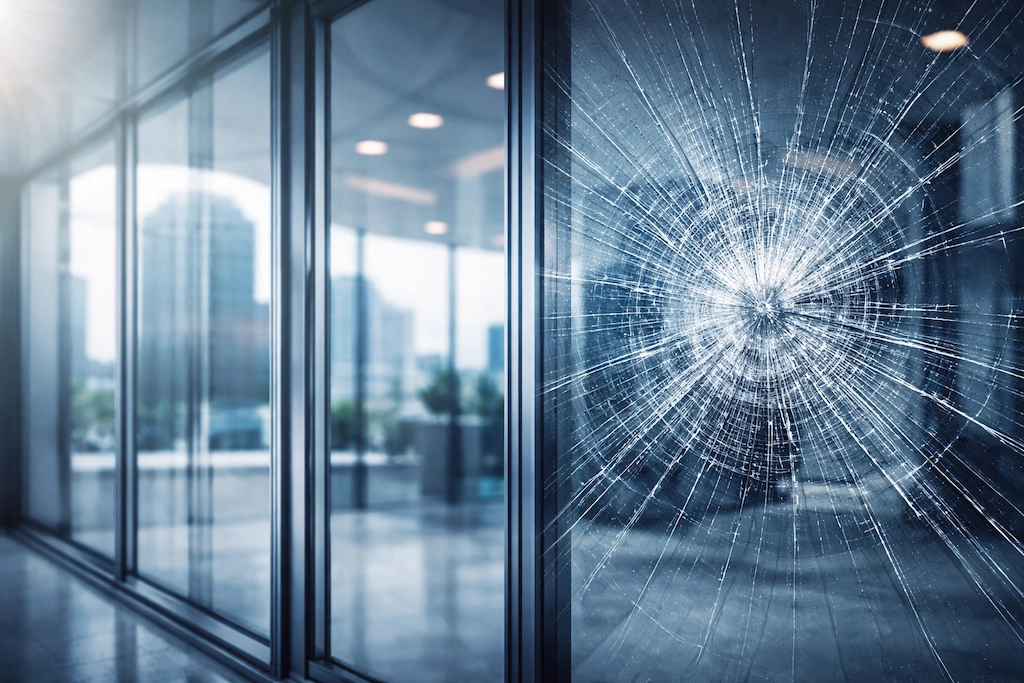 Commercial security window film installation in Tulsa OK